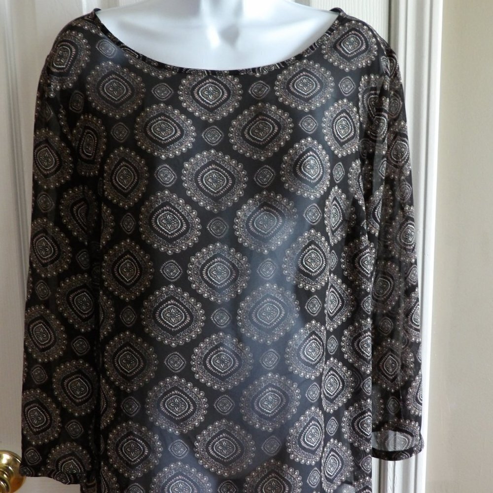 Loft Outlet Long Sleeve Sheer Blouse